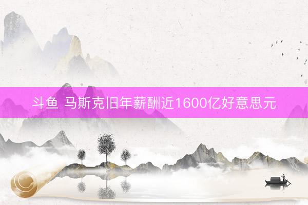斗鱼 马斯克旧年薪酬近1600亿好意思元
