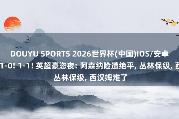 DOUYU SPORTS 2026世界杯(中国)IOS/安卓官方下载 1-0! 1-1! 英超豪恣夜: 阿森纳险遭绝平, 丛林保级, 西汉姆难了