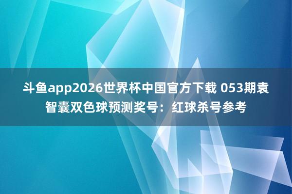 斗鱼app2026世界杯中国官方下载 053期袁智囊双色球预测奖号：红球杀号参考