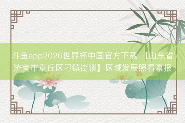 斗鱼app2026世界杯中国官方下载 【山东省济南市章丘区刁镇街谈】区域发展照看禀报