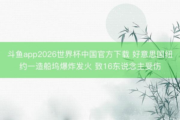 斗鱼app2026世界杯中国官方下载 好意思国纽约一造船坞爆炸发火 致16东说念主受伤
