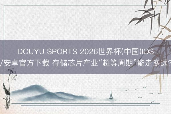 DOUYU SPORTS 2026世界杯(中国)IOS/安卓官方下载 存储芯片产业“超等周期”能走多远?