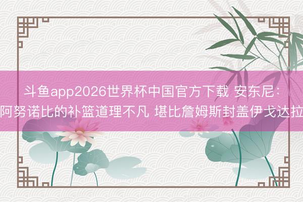 斗鱼app2026世界杯中国官方下载 安东尼：阿努诺比的补篮道理不凡 堪比詹姆斯封盖伊戈达拉